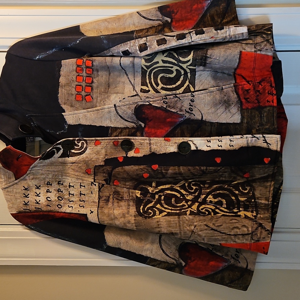 Simply Art By Dolcezza Multicolor Jacket with Heart Design.